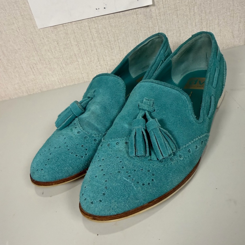 Dolce Vita Teal Suede Loafers - Picture 3 of 9